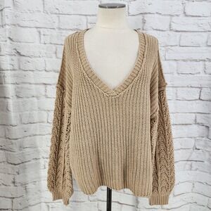 Pol Chunky Knit Sweater Boho Cottage Oversized Slouchy Coastal Rustic Size Small